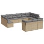 Set sofás de jardín con cojines 13 pzas ratán sintético beige by , Garden sets - Ref: Foro24-3218449, Price: 769,78 €, Discou...