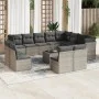 Gartensofagarnitur mit 13-teiligen Kissen aus grauem Kunststoff-Rattan. von , Gartensets - Ref: Foro24-3218480, Preis: 762,57...