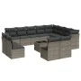Gartensofagarnitur mit 13-teiligen Kissen aus grauem Kunststoff-Rattan. von , Gartensets - Ref: Foro24-3218480, Preis: 762,57...