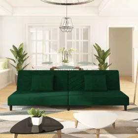 Zweiplätziges Schlafsofa mit zwei dunkelgrünen Samtkissen. von , Sofas - Ref: Foro24-375912, Preis: 240,94 €, Rabatt: %