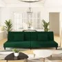 Sofá cama de 2 plazas con dos almohadas terciopelo verde oscuro by , Sofas - Ref: Foro24-375912, Price: 240,94 €, Discount: %