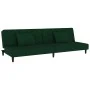 Sofá cama de 2 plazas con dos almohadas terciopelo verde oscuro by , Sofas - Ref: Foro24-375912, Price: 240,94 €, Discount: %