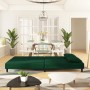 Sofá cama de 2 plazas con dos almohadas terciopelo verde oscuro de , Sofás - Ref: Foro24-375912, Precio: 245,39 €, Descuento: %