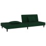 Sofá cama de 2 plazas con dos almohadas terciopelo verde oscuro de , Sofás - Ref: Foro24-375912, Precio: 245,39 €, Descuento: %
