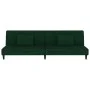 Sofá cama de 2 plazas con dos almohadas terciopelo verde oscuro by , Sofas - Ref: Foro24-375912, Price: 240,94 €, Discount: %