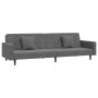 Sofá cama de 2 plazas con dos almohadas terciopelo gris oscuro by , Sofas - Ref: Foro24-375919, Price: 272,54 €, Discount: %