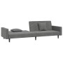 Sofá cama de 2 plazas con dos almohadas terciopelo gris oscuro by , Sofas - Ref: Foro24-375919, Price: 272,54 €, Discount: %