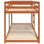 Litera de madera maciza de pino marrón cera 80x200 cm de , Camas y accesorios - Ref: Foro24-844828, Precio: 154,37 €, Descuen...