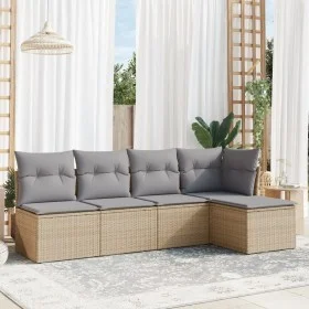 Gartensofa-Set mit 5-teiligen Kissen aus synthetischem Rattan in Beige. von , Gartensets - Ref: Foro24-3217519, Preis: 281,34...