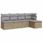 Juego de sofás jardín con cojines 5 pzas ratán sintético beige by , Garden sets - Ref: Foro24-3217519, Price: 281,34 €, Disco...