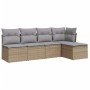 Juego de sofás jardín con cojines 5 pzas ratán sintético beige by , Garden sets - Ref: Foro24-3217519, Price: 281,12 €, Disco...