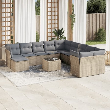 12-teiliges Gartensofa-Set und Kissen aus braunem Kunststoff-Rattan. von , Gartensets - Ref: Foro24-3250458, Preis: 773,21 €,...