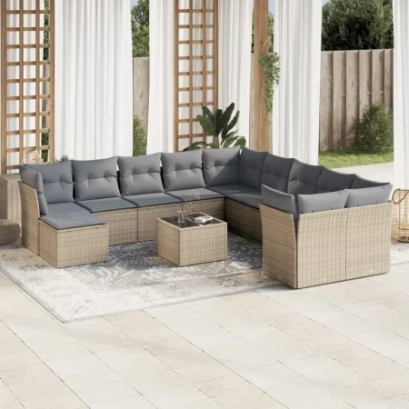Set de sofás de jardín 12 pzas y cojines ratán sintético marrón by , Garden sets - Ref: Foro24-3250458, Price: 761,94 €, Disc...