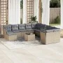 Set de sofás de jardín 12 pzas y cojines ratán sintético marrón by , Garden sets - Ref: Foro24-3250458, Price: 761,94 €, Disc...
