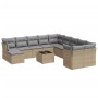 Set de sofás de jardín 12 pzas y cojines ratán sintético marrón by , Garden sets - Ref: Foro24-3250458, Price: 773,21 €, Disc...