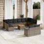 Set sofás de jardín con cojines 13 piezas ratán sintético gris by , Modular outdoor sofas - Ref: Foro24-3224359, Price: 789,3...