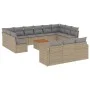 Set sofás de jardín 14 pzas con cojines ratán sintético beige by , Modular outdoor sofas - Ref: Foro24-3224365, Price: 852,22...