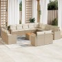 Set sofás de jardín 14 pzas con cojines ratán sintético beige by , Modular outdoor sofas - Ref: Foro24-3224399, Price: 967,31...