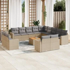 Set sofás de jardín 14 pzas con cojines ratán sintético beige by , Modular outdoor sofas - Ref: Foro24-3224400, Price: 919,79...