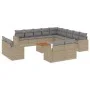 Set sofás de jardín 14 pzas con cojines ratán sintético beige by , Modular outdoor sofas - Ref: Foro24-3224400, Price: 919,79...