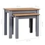 Stackable tables 2 units solid pine wood Panama Range gray by vidaXL, Side tables - Ref: Foro24-282677, Price: 74,86 €, Disco...