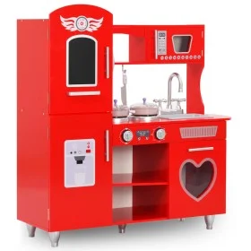 Toy kitchen made of red MDF 80x31x89 cm by vidaXL, kitchen and food toys - Ref: Foro24-80253, Price: 107,09 €, Discount: %
