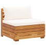 Muebles de jardín 8 pzas y cojines madera acacia blanco crema de , Conjuntos de jardín - Ref: Foro24-46680, Precio: 1,00 €, D...