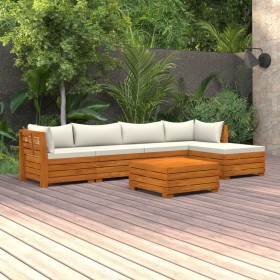 Garden furniture 6 pieces with cushions solid acacia wood by , Garden sets - Ref: Foro24-3087286, Price: 858,77 €, Discount: %