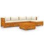 Garden furniture 6 pieces with cushions solid acacia wood by , Garden sets - Ref: Foro24-3087286, Price: 858,77 €, Discount: %
