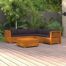 Garden furniture 6 pieces with cushions solid acacia wood by , Garden sets - Ref: Foro24-3087317, Price: 889,58 €, Discount: %