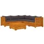 Garden furniture 6 pieces with cushions solid acacia wood by , Garden sets - Ref: Foro24-3087317, Price: 926,57 €, Discount: %