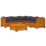 Gartenmöbel 6-teilig mit Kissen aus massivem Akazienholz von , Gartensets - Ref: Foro24-3087317, Preis: 888,01 €, Rabatt: %