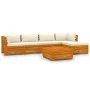 Garden furniture 6 pieces with cushions solid acacia wood by , Garden sets - Ref: Foro24-3087301, Price: 841,41 €, Discount: %