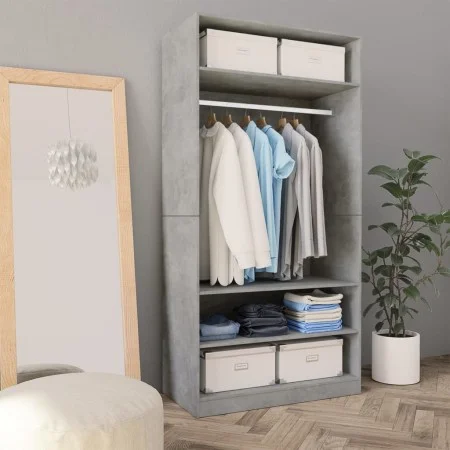 Betongrauer Sperrholzschrank 100x50x200 cm von , Kleiderschränke - Ref: Foro24-800229, Preis: 168,72 €, Rabatt: %