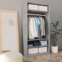 Armario de madera contrachapada gris hormigón 100x50x200 cm de , Armarios roperos - Ref: Foro24-800229, Precio: 178,97 €, Des...
