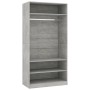 Armario de madera contrachapada gris hormigón 100x50x200 cm de , Armarios roperos - Ref: Foro24-800229, Precio: 178,97 €, Des...