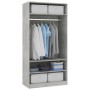 Armario de madera contrachapada gris hormigón 100x50x200 cm de , Armarios roperos - Ref: Foro24-800229, Precio: 178,97 €, Des...