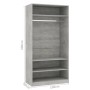 Armario de madera contrachapada gris hormigón 100x50x200 cm de , Armarios roperos - Ref: Foro24-800229, Precio: 178,97 €, Des...