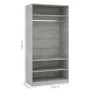 Betongrauer Sperrholzschrank 100x50x200 cm von , Kleiderschränke - Ref: Foro24-800229, Preis: 168,72 €, Rabatt: %