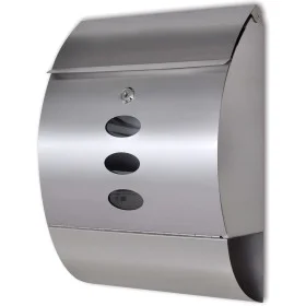 Rounded stainless steel mailbox by , mailboxes - Ref: Foro24-50351, Price: 51,92 €, Discount: %