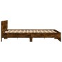 Estructura de cama con cabecero roble ahumado 200x200cm de , Camas y somieres - Ref: Foro24-3207459, Precio: 155,80 €, Descue...