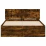Bed frame with smoked oak headboard 135x190 cm by , Beds and slatted bases - Ref: Foro24-3207508, Price: 150,65 €, Discount: %