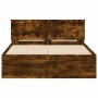 Bettgestell mit Kopfteil aus geräucherter Eiche, 135 x 190 cm von , Betten und Lattenroste - Ref: Foro24-3207508, Preis: 152,...