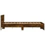 Bed frame with smoked oak headboard 135x190 cm by , Beds and slatted bases - Ref: Foro24-3207508, Price: 150,65 €, Discount: %