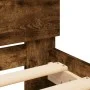Bed frame with smoked oak headboard 135x190 cm by , Beds and slatted bases - Ref: Foro24-3207508, Price: 150,65 €, Discount: %