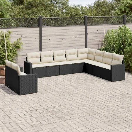 Garden sofa set 10 pieces with black synthetic rattan cushions by , Modular outdoor sofas - Ref: Foro24-3251503, Price: 613,1...