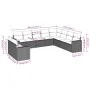 Garden sofa set 10 pieces with black synthetic rattan cushions by , Modular outdoor sofas - Ref: Foro24-3251503, Price: 613,1...