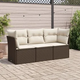 Set sofás de jardín 3 piezas y cojines ratán sintético marrón de , Conjuntos de jardín - Ref: Foro24-3217213, Precio: 211,93 ...