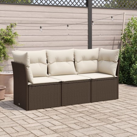 3-piece garden sofa set and brown synthetic rattan cushions by , Garden sets - Ref: Foro24-3217213, Price: 198,15 €, Discount: %