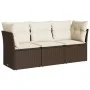 Set sofás de jardín 3 piezas y cojines ratán sintético marrón de , Conjuntos de jardín - Ref: Foro24-3217213, Precio: 211,93 ...
